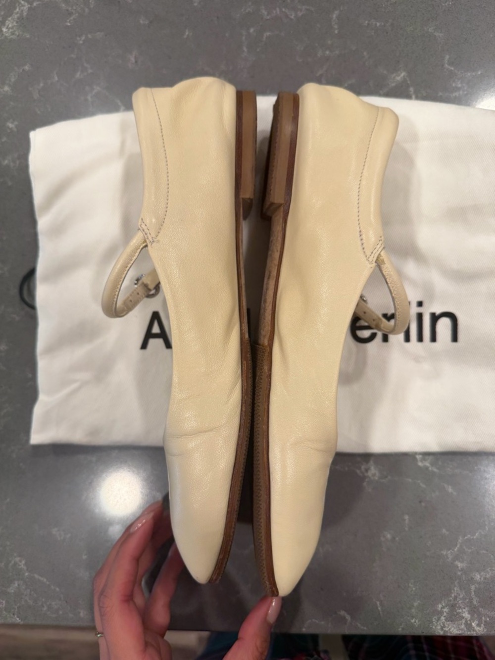 Aeyde Uma Mary-Jane Flats in Creamy Nappa - Picture 6 of 12